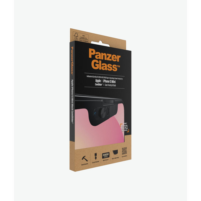 PanzerGlass - Étui en verre trempé CamSlider AB pour iPhone 13 mini, noir