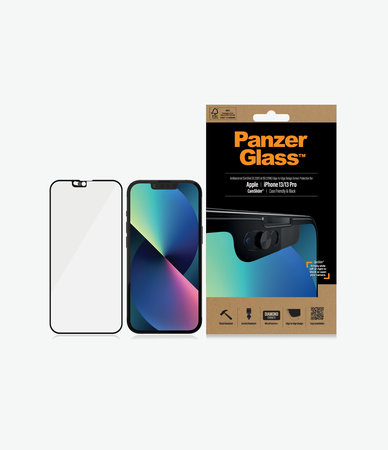 PanzerGlass - CamSlider AB compatible avec les coques en verre trempé pour iPhone 13, 13 Pro et 14, noir