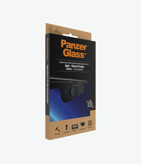 PanzerGlass - CamSlider AB compatible avec les coques en verre trempé pour iPhone 13 Pro Max et 14 Plus, noir