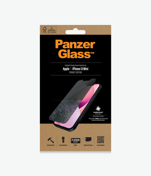 PanzerGlass - Verre Trempé Standard Fit Privacy AB pour iPhone 13 mini, transparent