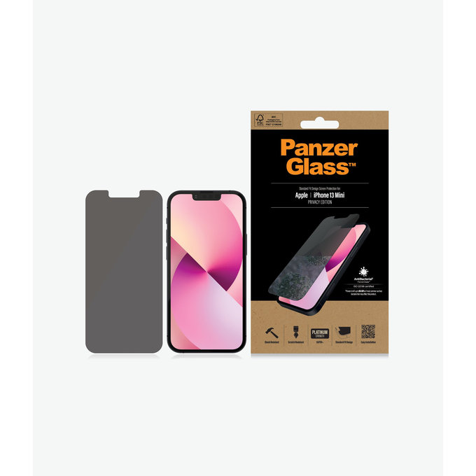 PanzerGlass - Verre Trempé Standard Fit Privacy AB pour iPhone 13 mini, transparent