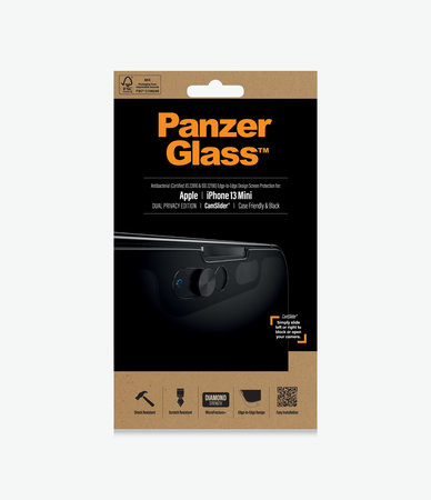 PanzerGlass - Coque en verre trempé Privacy CamSlider AB pour iPhone 13 mini, noir