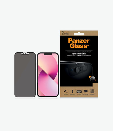 PanzerGlass - Coque en verre trempé Privacy CamSlider AB pour iPhone 13 mini, noir