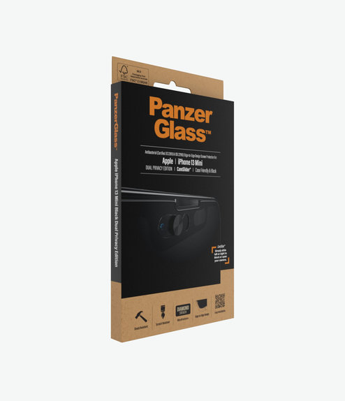 PanzerGlass - Coque en verre trempé Privacy CamSlider AB pour iPhone 13 mini, noir