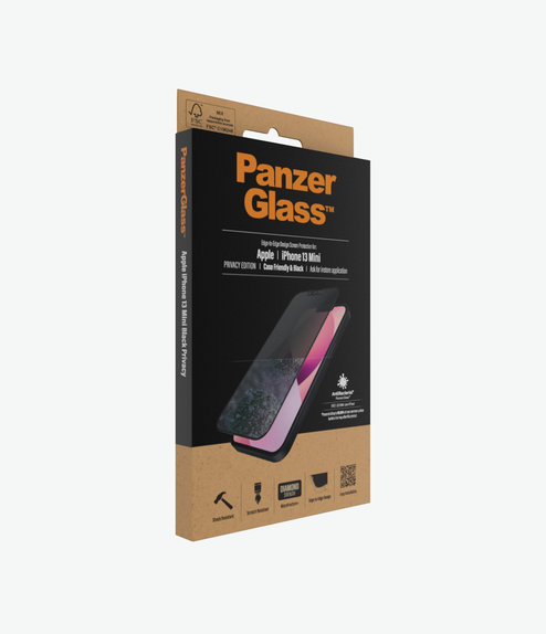PanzerGlass - Coque en verre trempé Friendly Privacy AB pour iPhone 13 mini, noir