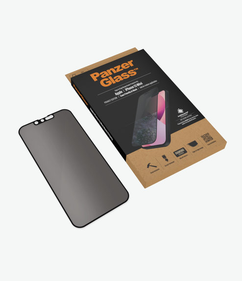 PanzerGlass - Coque en verre trempé Friendly Privacy AB pour iPhone 13 mini, noir