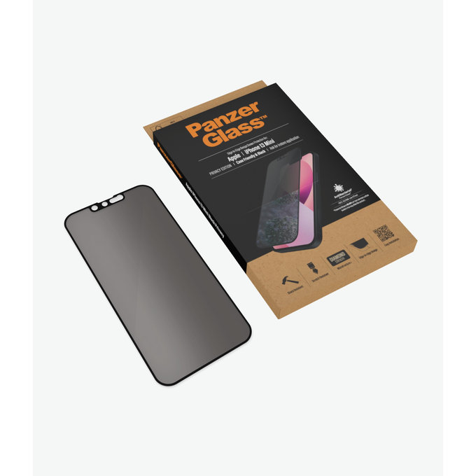 PanzerGlass - Coque en verre trempé Friendly Privacy AB pour iPhone 13 mini, noir