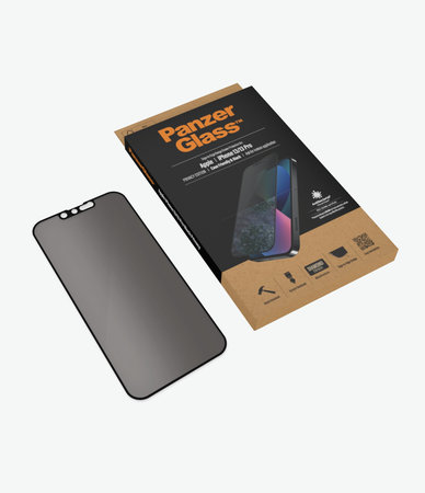 PanzerGlass - Coque en verre trempé Friendly Privacy AB pour iPhone 13, 13 Pro, 14 et 16e, noir