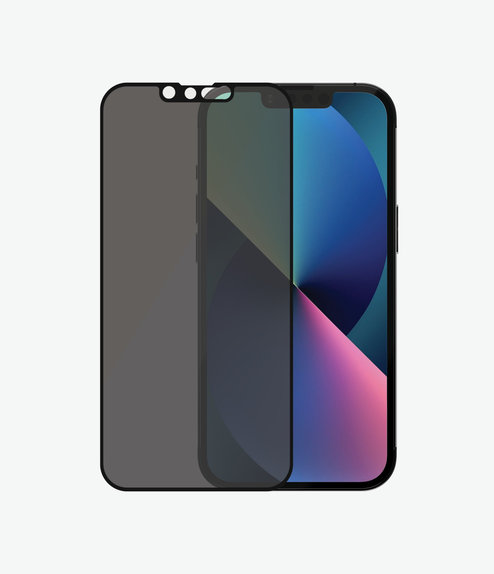 PanzerGlass - Coque en verre trempé Friendly Privacy AB pour iPhone 13, 13 Pro, 14 et 16e, noir