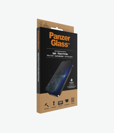 PanzerGlass - Coque en verre trempé Friendly Privacy AB pour iPhone 13 Pro Max et 14 Plus, noir