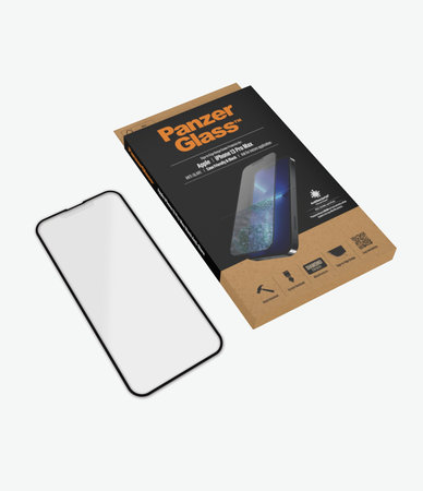 PanzerGlass - Coque en verre trempé antireflet AB pour iPhone 13 Pro Max et 14 Plus, noir