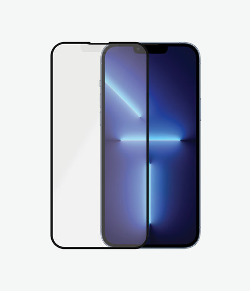 PanzerGlass - Coque en verre trempé antireflet AB pour iPhone 13 Pro Max et 14 Plus, noir