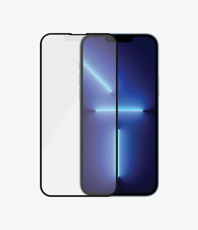 PanzerGlass - Coque en verre trempé antireflet AB pour iPhone 13 Pro Max et 14 Plus, noir