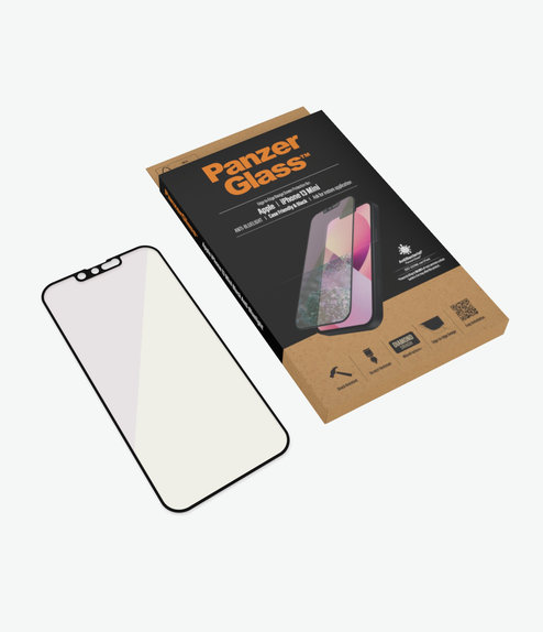 PanzerGlass - Coque en verre trempé anti-lumière bleue AB pour iPhone 13 mini, noir