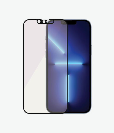 PanzerGlass - Coque en verre trempé anti-lumière bleue AB pour iPhone 13 Pro Max et 14 Plus, noir