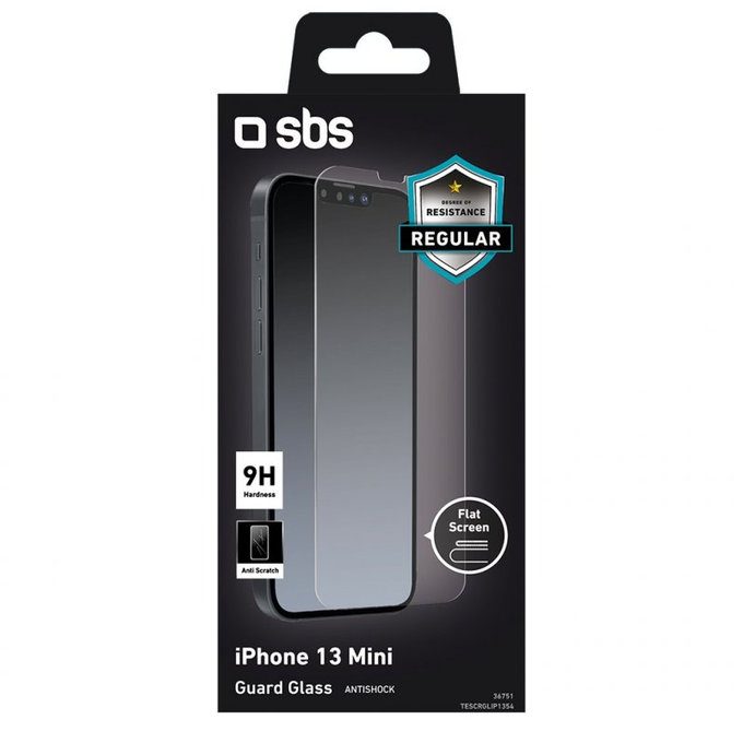 SBS - Verre Trempé pour iPhone 13 mini, transparent
