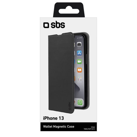 SBS - Étui Book Wallet Lite pour iPhone 13, noir