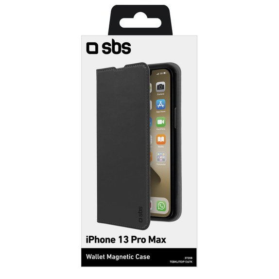 SBS - Étui Book Wallet Lite pour iPhone 13 Pro Max, noir