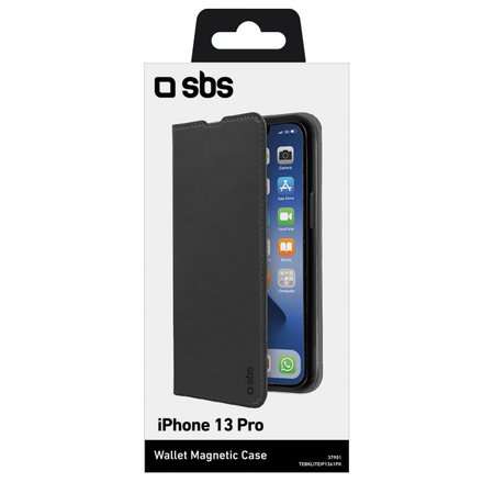 SBS - Étui Book Wallet Lite pour iPhone 13 Pro, noir