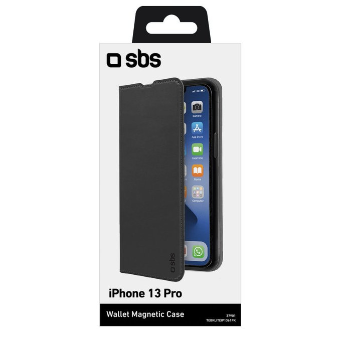 SBS - Étui Book Wallet Lite pour iPhone 13 Pro, noir