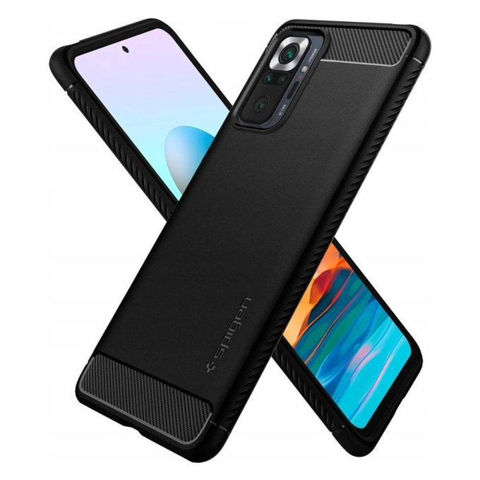 Spigen - Coque Rugged Armor pour Xiaomi Redmi Note 10 Pro, noire