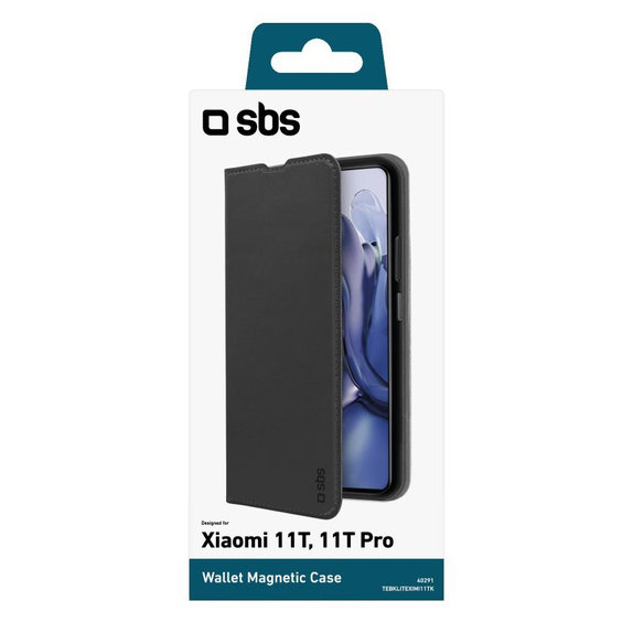 SBS - Étui Book Wallet Lite pour Xiaomi 11T, 11T Pro, noir