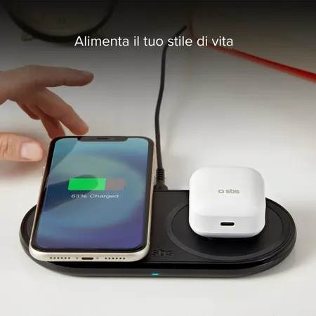 SBS - Double chargeur sans fil, noir