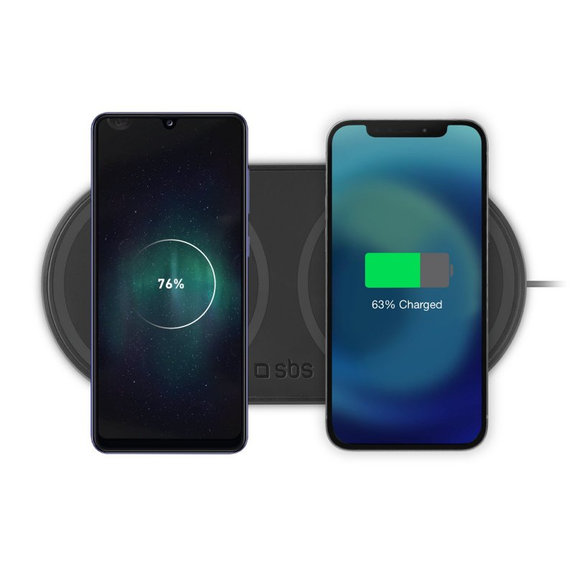 SBS - Double chargeur sans fil, noir