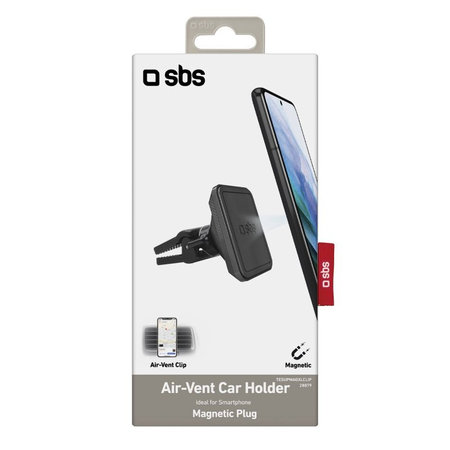 SBS - Support voiture pour ventilation, magnétique, rectangulaire, noir