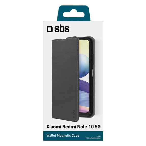 SBS - Étui Book Wallet Lite pour Xiaomi Redmi Note 10 5G, Poco M3 Pro 5G, noir