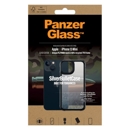 PanzerGlass - Étui SilverBullet ClearCase AB pour iPhone 13 mini, noir