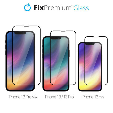 FixPremium FullCover Glass - Verre trempé pour iPhone 13, 13 Pro, 14 et 16e