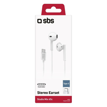 SBS - Écouteurs Studio Mix 65c s microphone, USB-C, blanc