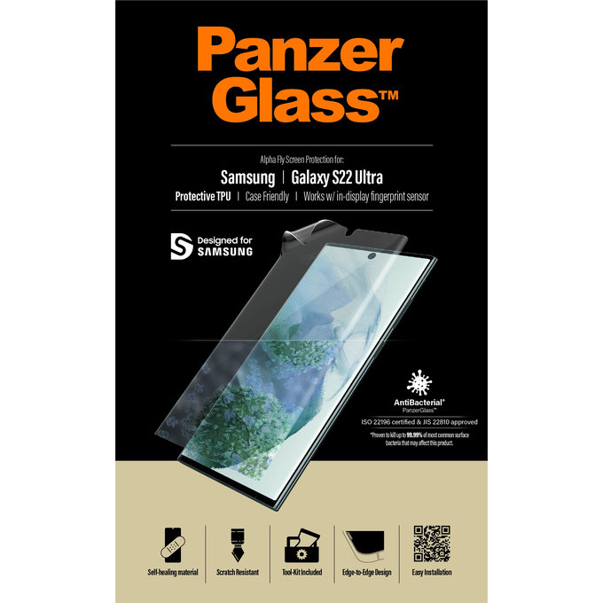 PanzerGlass - Protecteur d'écran pour Samsung Galaxy S22 Ultra, transparent