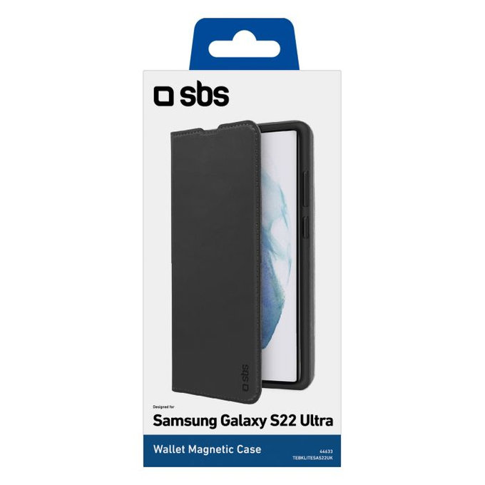SBS - Étui Book Wallet Lite pour Samsung Galaxy S22 Ultra, noir