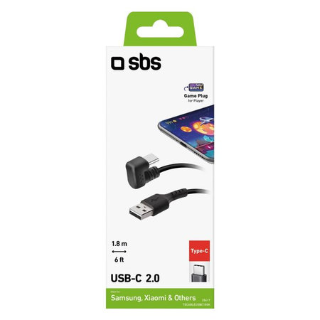 SBS - Câble USB-C / USB (1,8 m), noir