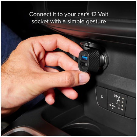 SBS - Chargeur de voiture USB, USB, noir