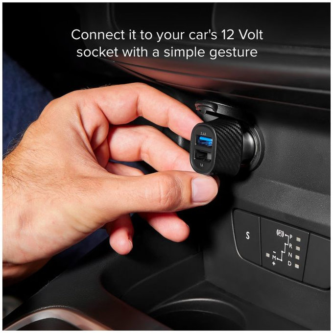 SBS - Chargeur de voiture USB, USB, noir