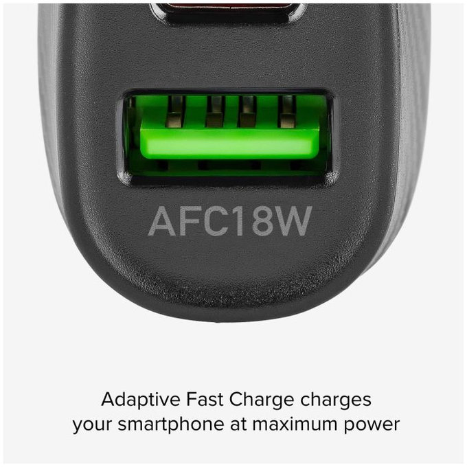 SBS - Chargeur de voiture USB, USB-C, noir