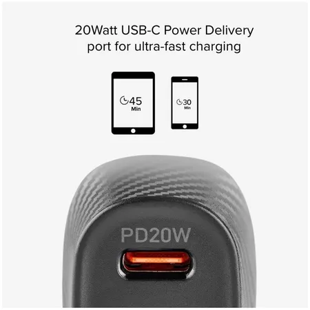 SBS - Chargeur de voiture USB, USB-C, noir
