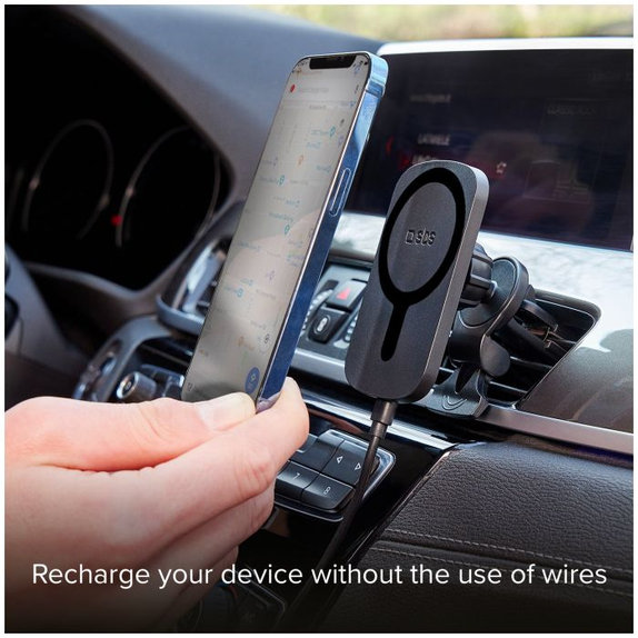SBS - Support de voiture MagCharge pour le chargement MagSafe dans la grille d'aération, noir