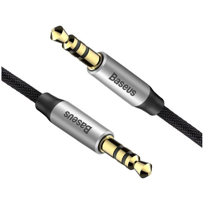 Baseus - Câble Aux (1m), argent/noir