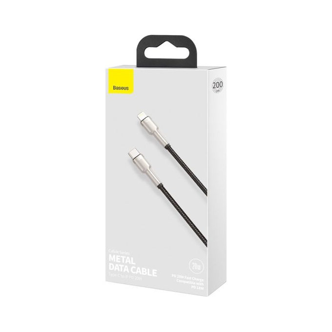 Baseus - Câble Lightning / USB-C (2m), noir