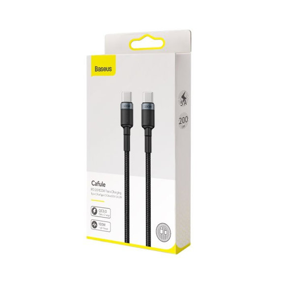 Baseus - Câble USB-C / USB-C (2m), noir
