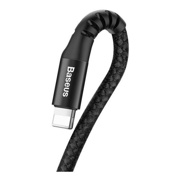 Baseus - Câble Lightning / USB (1m), ressort, noir