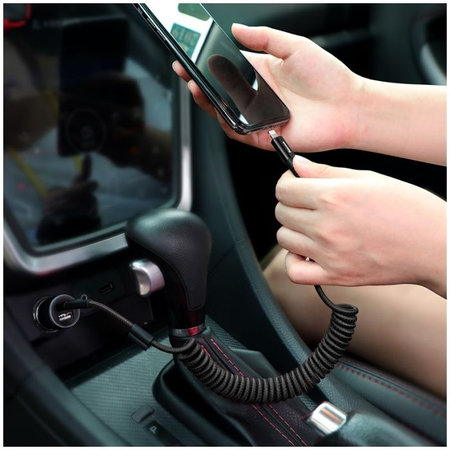 Baseus - Câble Lightning / USB (1m), ressort, noir