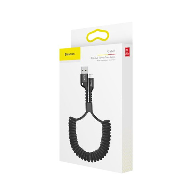 Baseus - Câble Lightning / USB (1m), ressort, noir