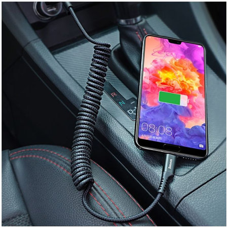 Baseus - Câble USB-C / USB (1m), ressort, noir