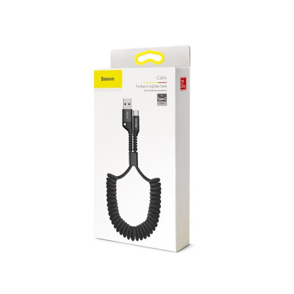 Baseus - Câble USB-C / USB (1m), ressort, noir