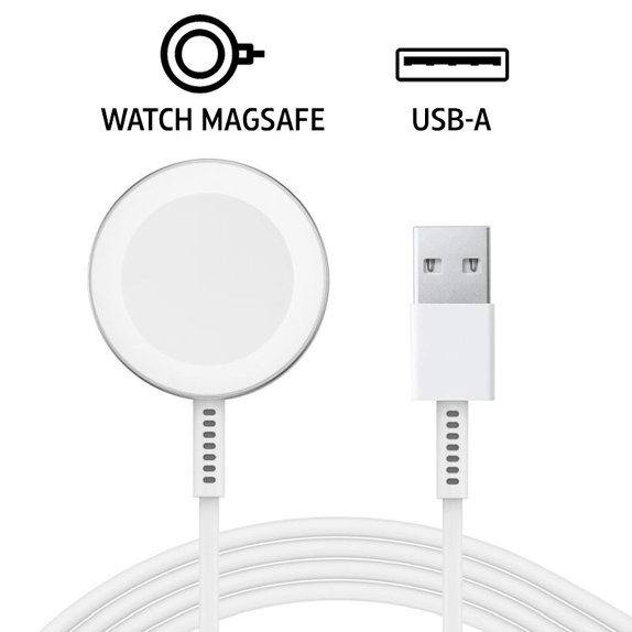 Câble de charge magnétique pour Apple Watch, USB-A, 1 m, plastique, bulk